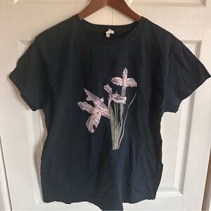 Floral Tee Shirt Large Iris